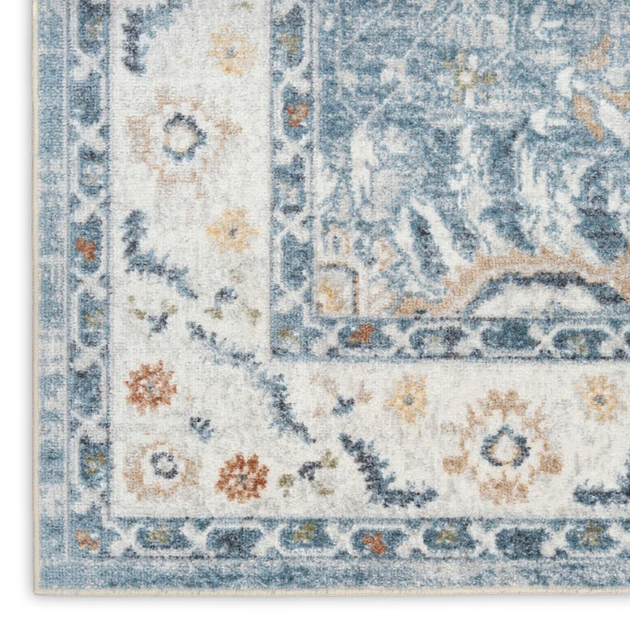 Nourison Astra Machine Washable Blue ASW20 4 ft. X 6 ft. Rect. Rug