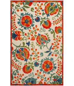Nourison Home Aloha ALH17 Red Multicolor 6 ft. X 9 ft. Area Rug