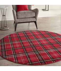 Nourison Home Grafix GRF03 Red 5 ft. 3 in. Round Area Rug