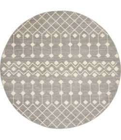 Nourison Home Grafix GRF37 Grey 5 ft. 3 in. Round Area Rug