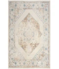 Nourison Astra Machine Washable Ivory Blue ASW13 6 ft. 7 in. X 9 ft. Rectangle Rug
