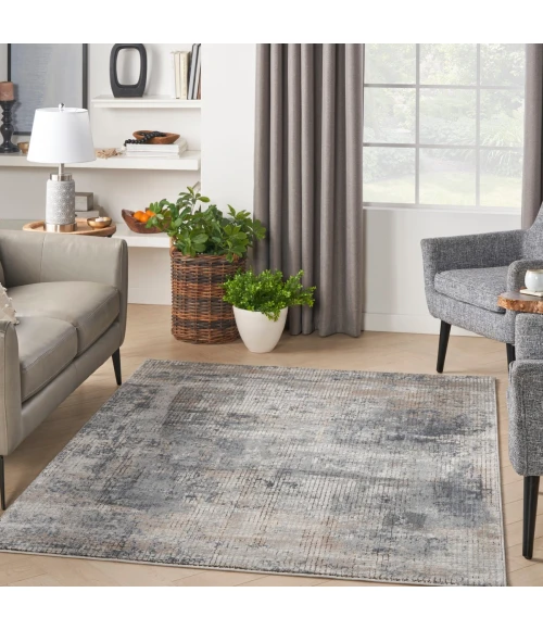 Nourison Quarry Blue Beige QUA02 4 ft. X 6 ft. Rect. Rug