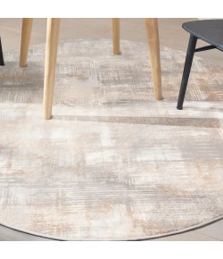 Calvin Klein CK950 Rush CK951 Grey Beige 6 ft. Round Area Rug