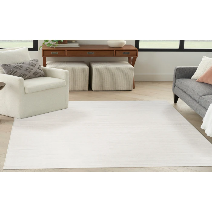 Nourison Washable Essentials Ivory Grey WAE01 4 ft. X 6 ft. Rectangle Rug