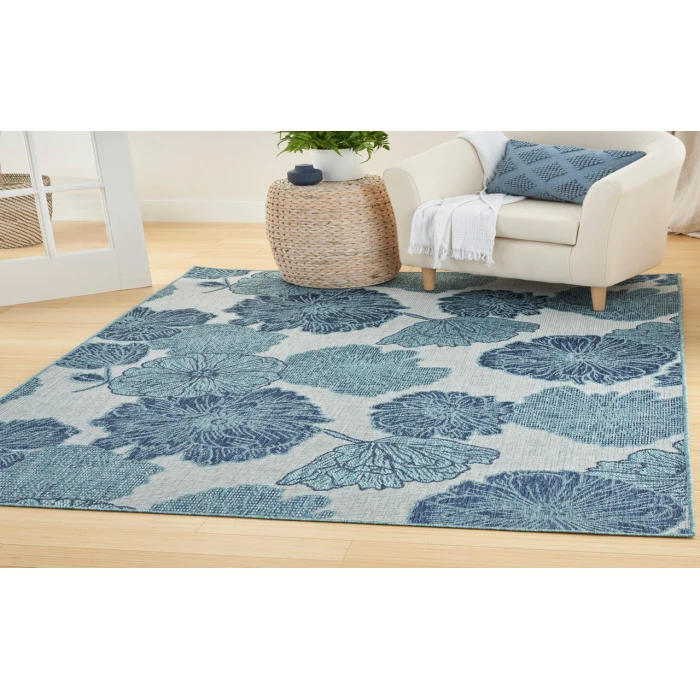 Nourison Garden Oasis Blue GOA04 6 ft. X 9 ft. Rectangle Rug
