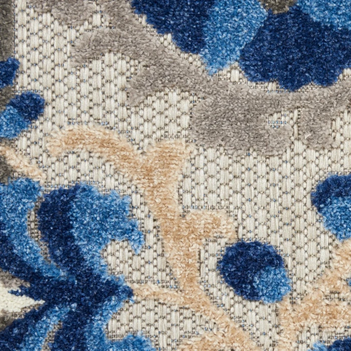 Nourison Aloha Round Area Rug ALH17-Natural/Blue