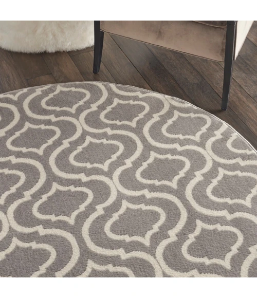 Nourison Jubilant Round Area Rug JUB19-Grey