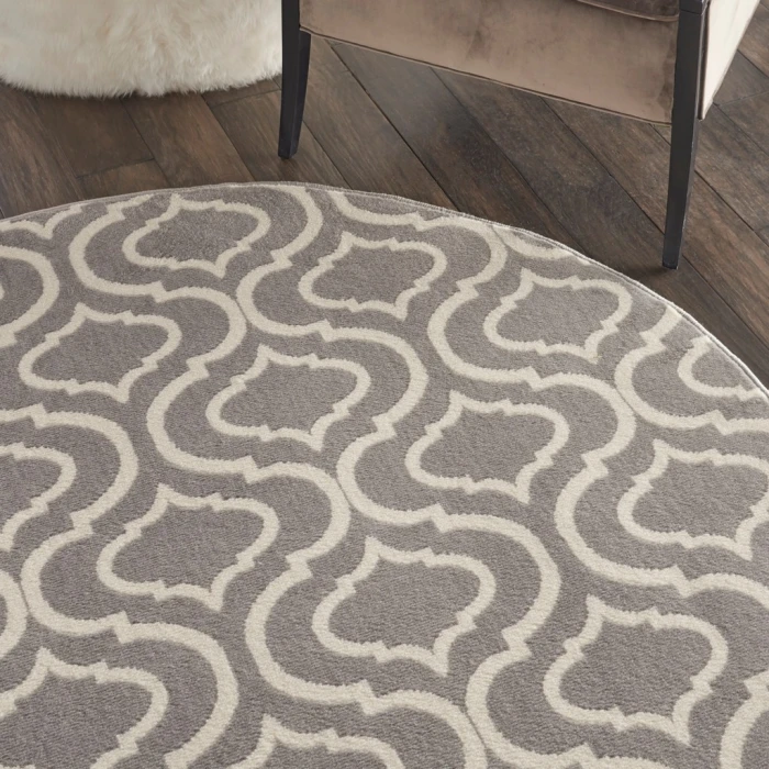 Nourison Jubilant Round Area Rug JUB19-Grey