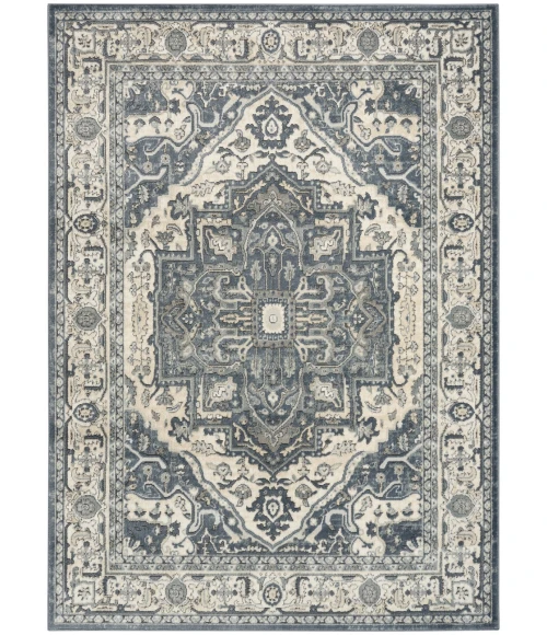 Nourison Quarry Navy Ivory QUA18 6 ft. X 9 ft. Rect. Rug