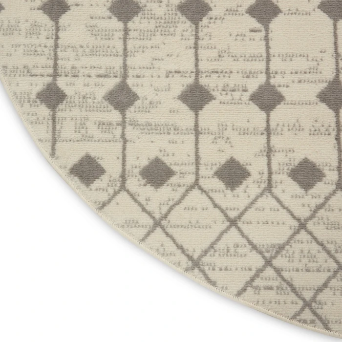 Nourison Grafix Round Area Rug GRF37-Ivory/Grey