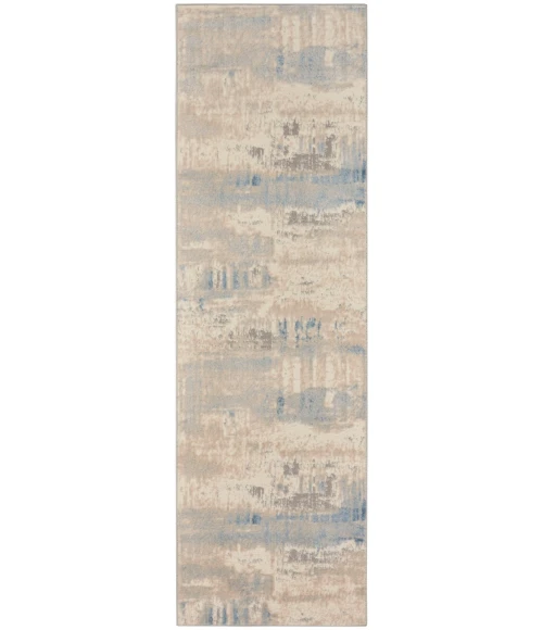 Nourison Solace Area Rug SLA07 Ivory/Grey/Blue 2'3" x 7'3"