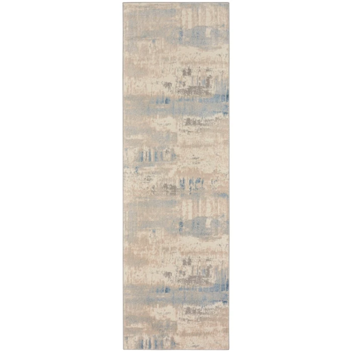 Nourison Solace Area Rug SLA07 Ivory/Grey/Blue 2'3" x 7'3"
