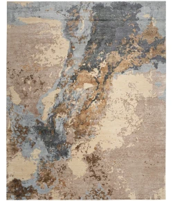 Nourison Home Silk Shadows SHA23 Beige Blue 9 ft. 9 in. X 13 ft. 9 in. Area Rug