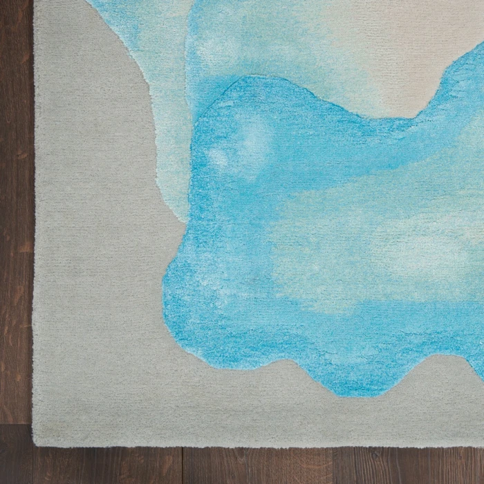 Nourison Prismatic Area Rug PRS22 Sea Mist Blue 2' x 3'