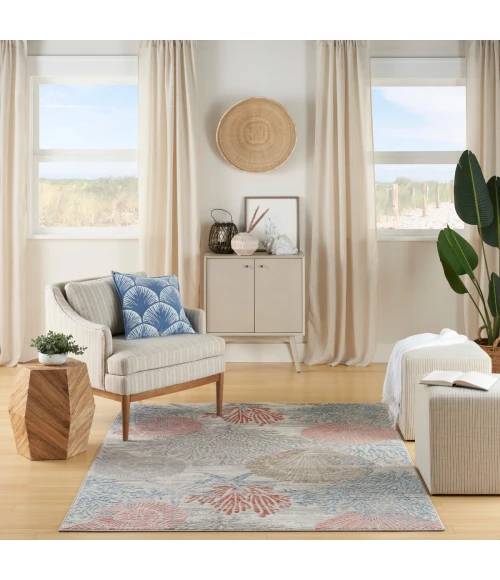 Nourison Seaside Multicolor SDS04 4 ft. X 6 ft. Rect. Rug