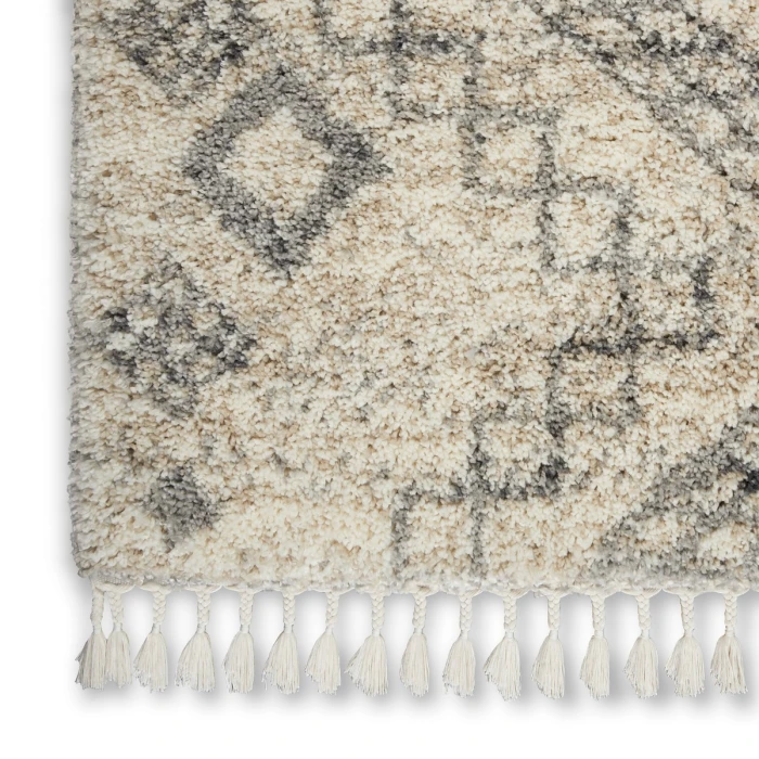 Nourison Oslo Shag Ivory/Grey OSL02 4 ft. X 6 ft. Rect. Rug