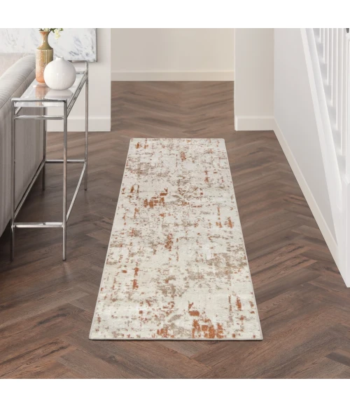 Nourison Quarry Ivory Rust QUA01 8 ft. Rect. Rug