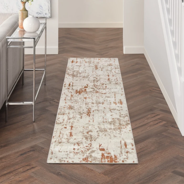 Nourison Quarry Ivory Rust QUA01 8 ft. Rect. Rug