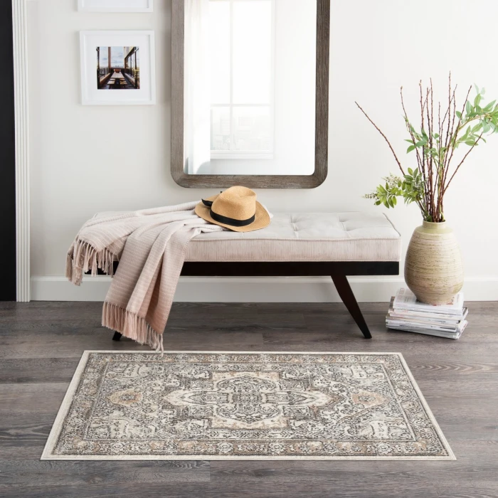 Nourison Quarry Ivory Grey Taupe QUA18 2 ft. X 4 ft. Rect. Rug