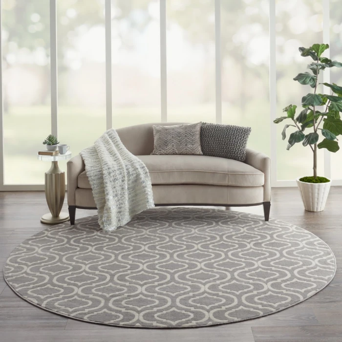 Nourison Jubilant Round Area Rug JUB19-Grey