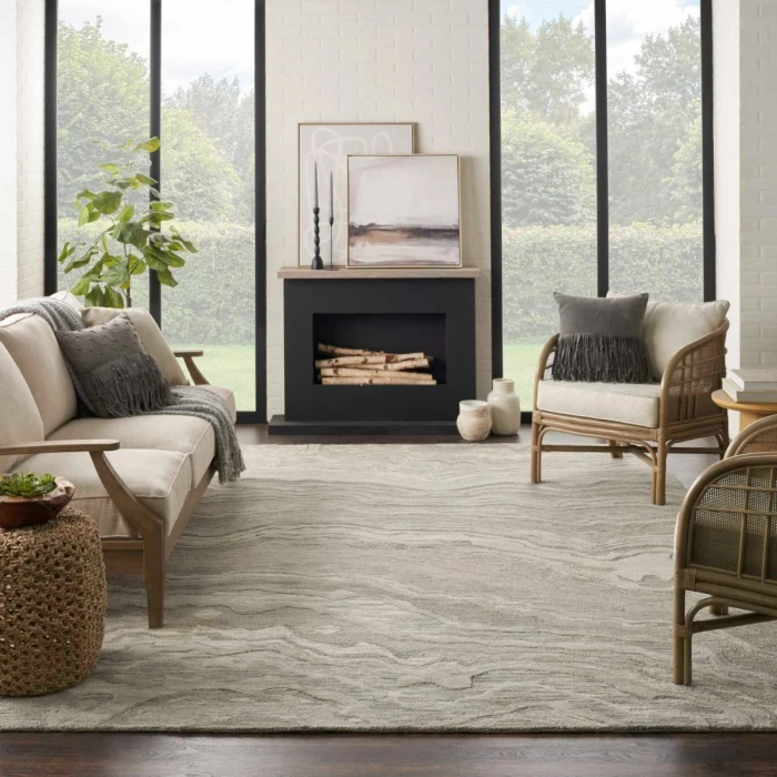 Nourison Graceful Grey GRU01 8 ft. Rect. Rug