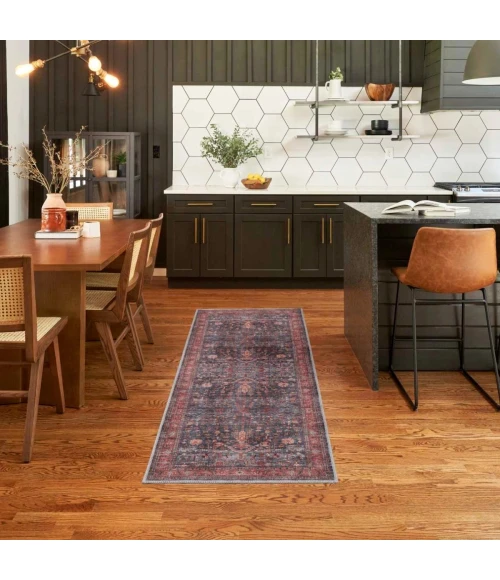 Nourison Grand Washables Navy Brick GRW02 5 ft. X 7 ft. Rect. Rug