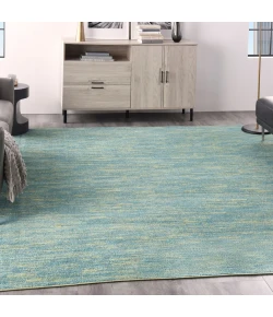 Nourison Home Nourison Essentials NRE01 Blue Green 9 ft. Square Area Rug
