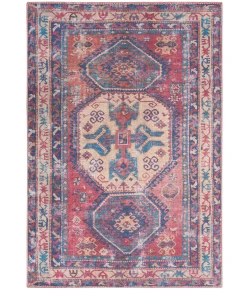 Nourison Home New Concept Washables SR105 Red Navy 6 ft. X 9 ft. Area Rug
