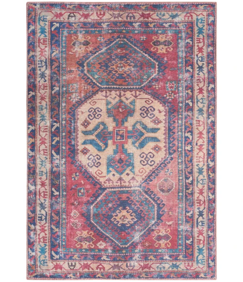 Nicole Curtis Machine Washable Series 1 Area Rug SR105 Red/Navy