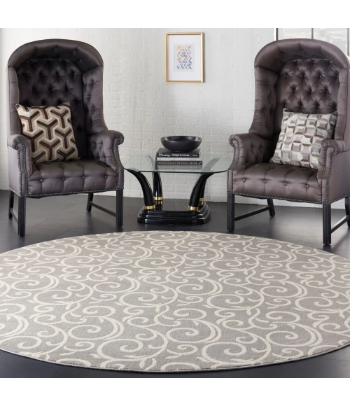 Nourison Grafix Round Area Rug GRF19-Grey