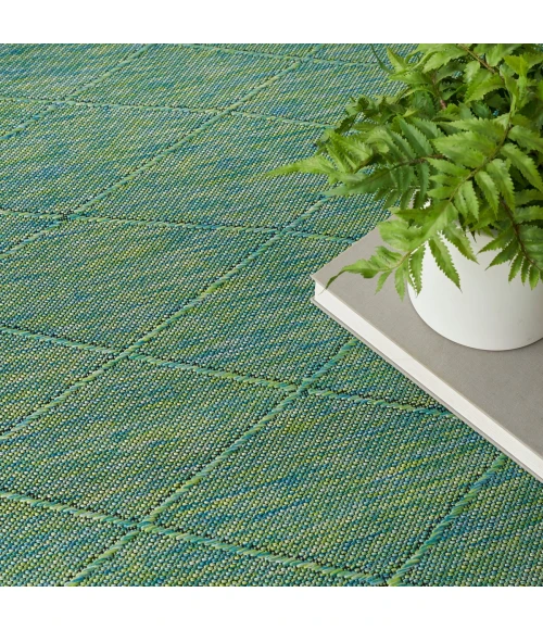 Nourison Washable Solutions Blue/Green WSL01 8 ft. X Round Rug