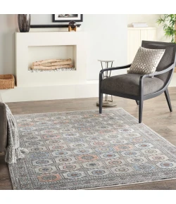 Nourison Home Starry Nights STN09 Grey/Navy 5 ft. 3 in. X 7 ft. 3 in. Area Rug