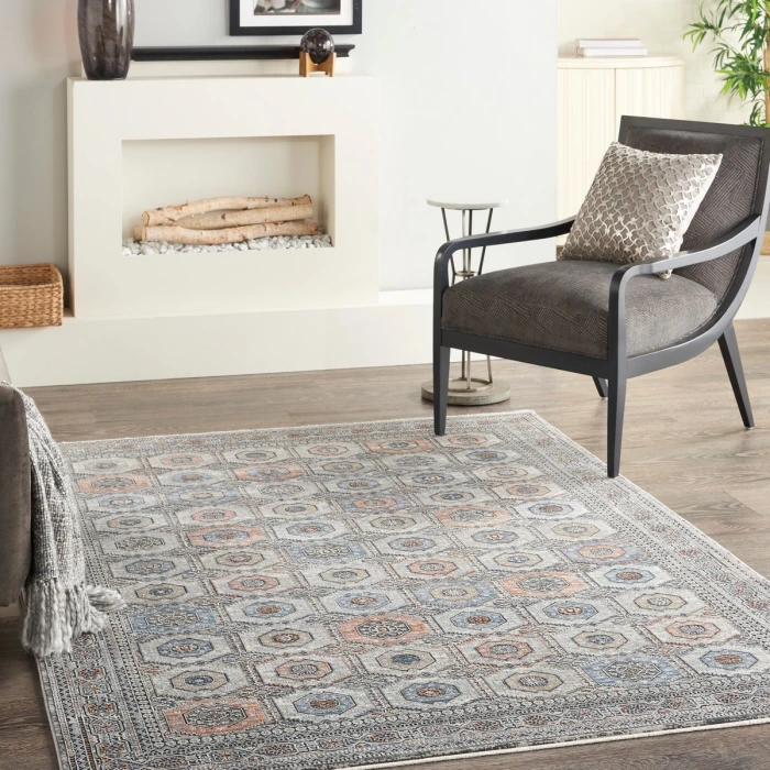 Nourison Starry Nights Area Rug STN09 Grey/Navy 5'3" x 7'3"