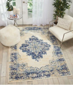 Nourison Home Grafix GRF14 White 5 ft. 3 in. X 7 ft. 3 in. Area Rug