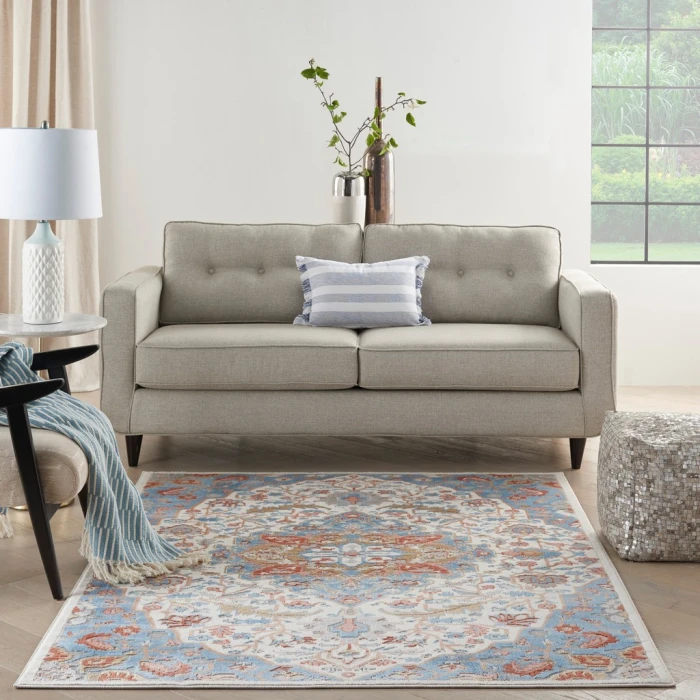Nourison Elation Area Rug ETN09-Ivory Blue