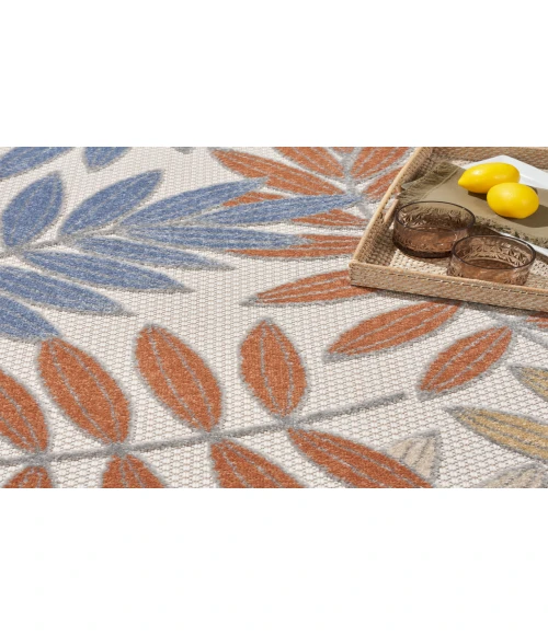 Nourison Aloha Blue Mocha ALH18 5 ft. 3 in. Round Rug