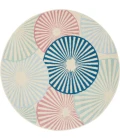 Nourison Grafix Round Area Rug GRF20-Ivory/Multi