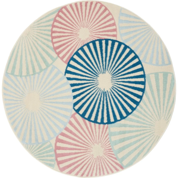 Nourison Grafix Round Area Rug GRF20-Ivory/Multi