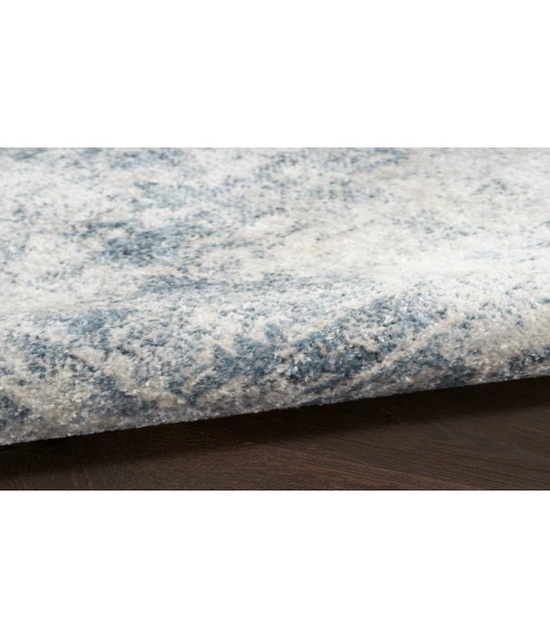 Nourison Astra Machine Washable Blue Ivory ASW11 5 ft. 3 in. Round Rug