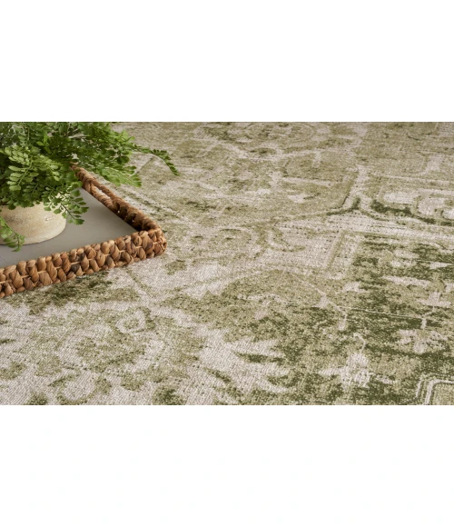 Nourison Astra Machine Washable Ivory Green ASW12 6 ft. 7 in. X 9 ft. Rectangle Rug