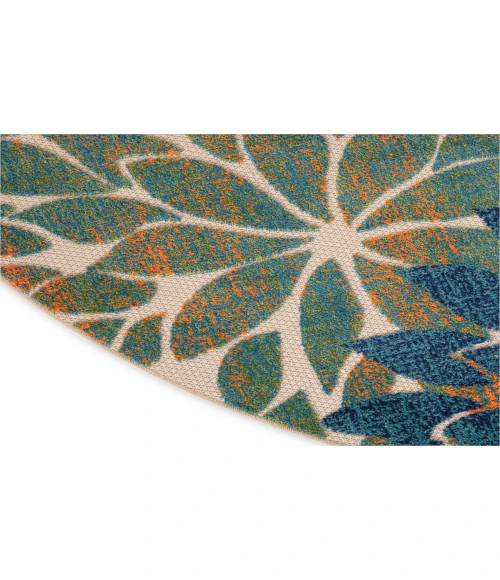 Nourison Aloha Blue Green ALH05 5 ft. 3 in. Round Rug