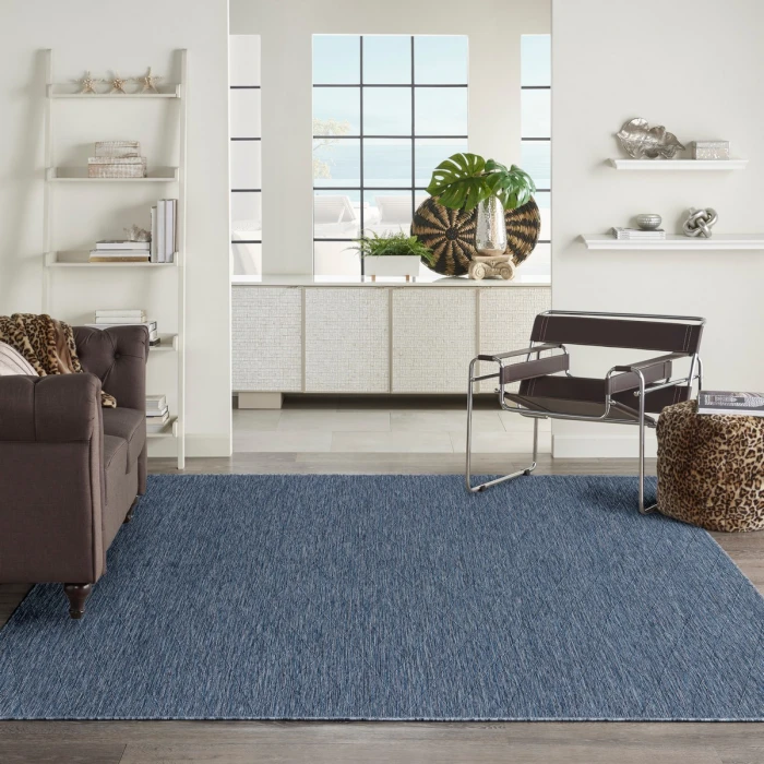 Nourison Washable Solutions Navy Blue WSL01 9 ft. X 12 ft. Rect. Rug