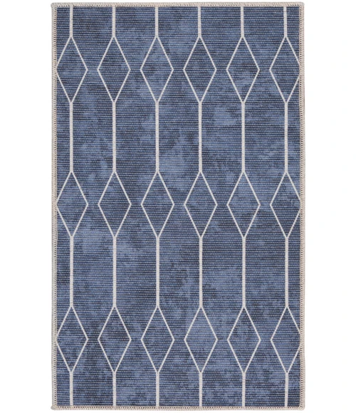 Nicole Curtis Machine Washable Series 1 Navy SR107 2 ft. X 3 ft. 9 in. Rectangle Rug