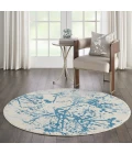 Nourison Jubilant Round Area Rug JUB12-Ivory/Blue