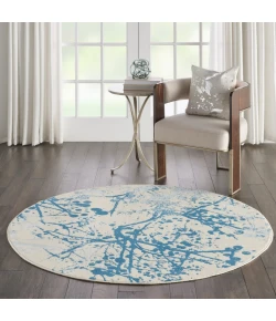 Nourison Home Jubilant JUB12 Ivory Blue 5 ft. 3 in. Round Area Rug
