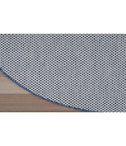 Nourison Courtyard Ivory Blue COU01 6 ft. Round Rug