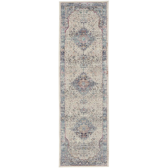 Nourison Vintage Kashan Area Rug VKA07-Ivory Blue