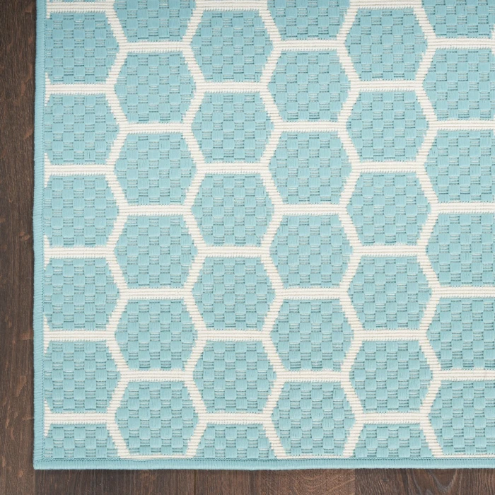 Nourison Twist Reversible Aqua TWS01 8 ft. X 10 ft. Rect. Rug