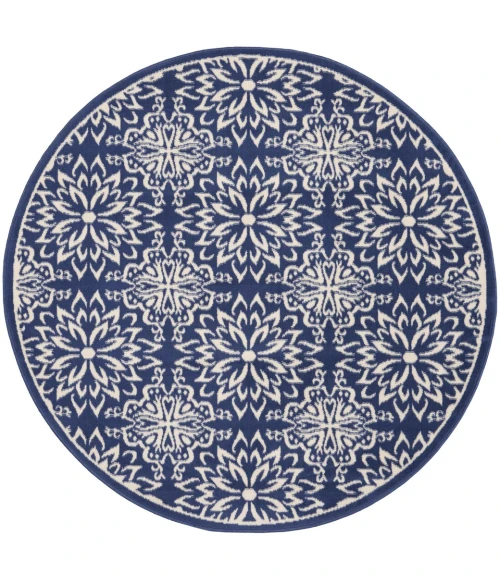 Nourison Jubilant Round Area Rug JUB06-Navy/Ivory