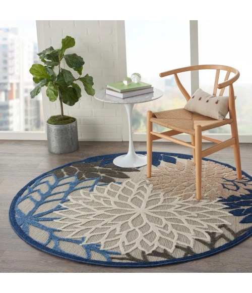 Nourison Aloha Round Area Rug ALH05-Blue/Multicolor